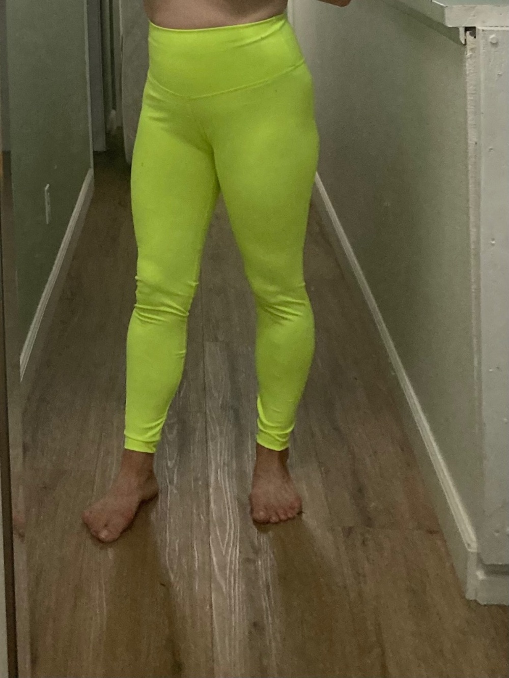 ABS2B neon green/yellow full length high waist scrunch butt leggings - large